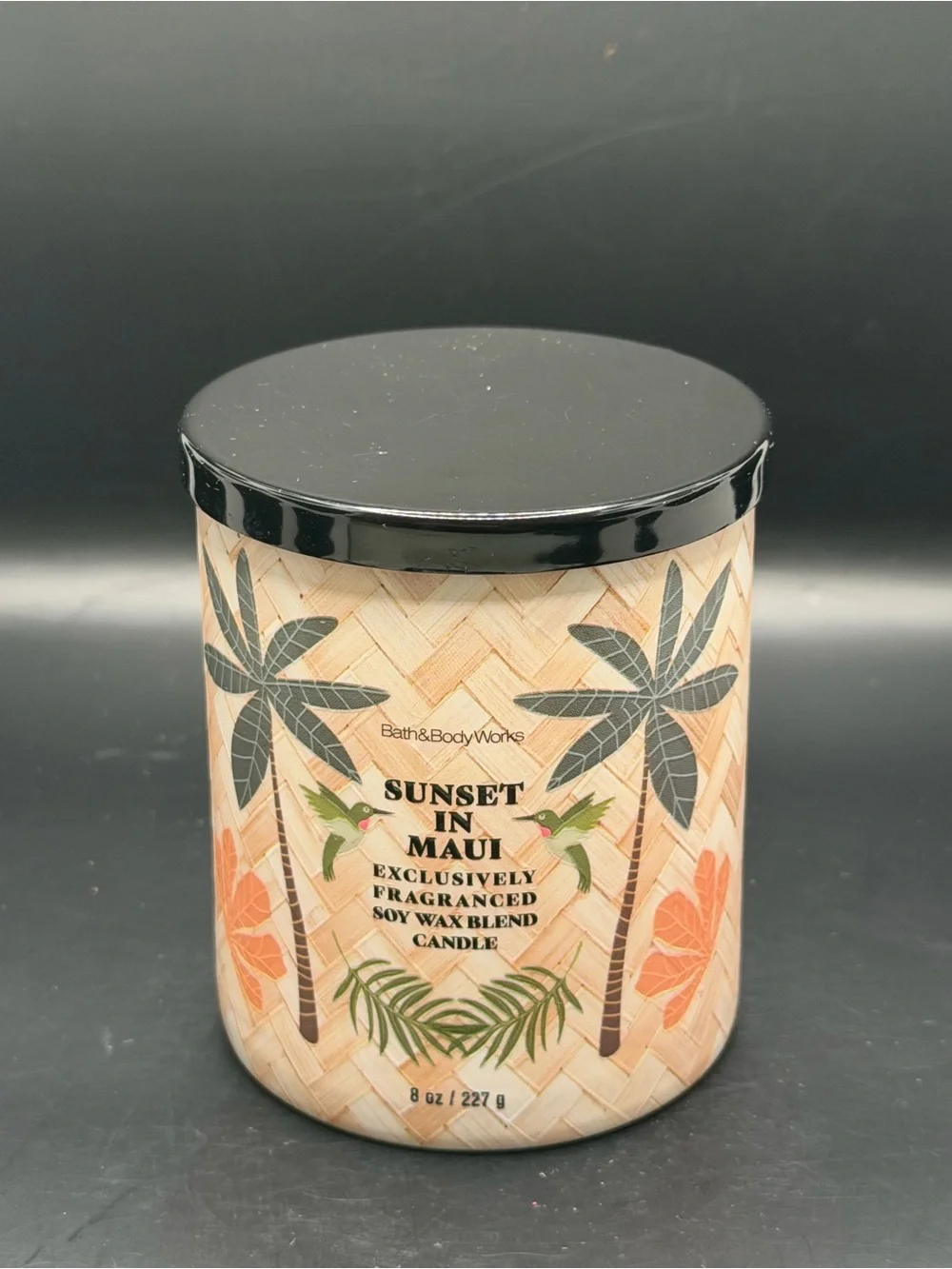 Bath & Body Works “Sunset In Maui” 8OZ Single-Wick Soy Candle w/ Palm Trees